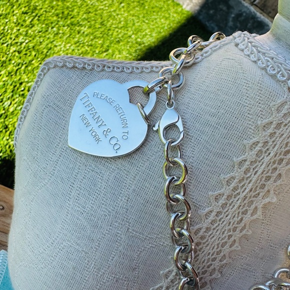 EXTRA LONG Tiffany & Co XL Heart Tag Necklace in Silver, 20" - Picture 3 of 6